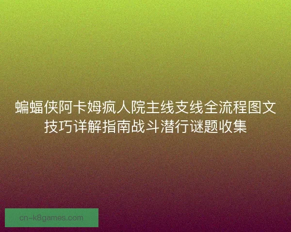 蝙蝠侠阿卡姆疯人院主线支线全流程图文技巧详解指南战斗潜行谜题收集